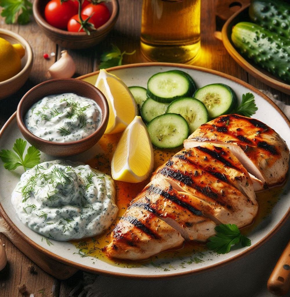 Looking for Diets Mediterranean Recipes: Try Delicious Gluten-Free Mediterranean Grilled Chicken with Tzatziki