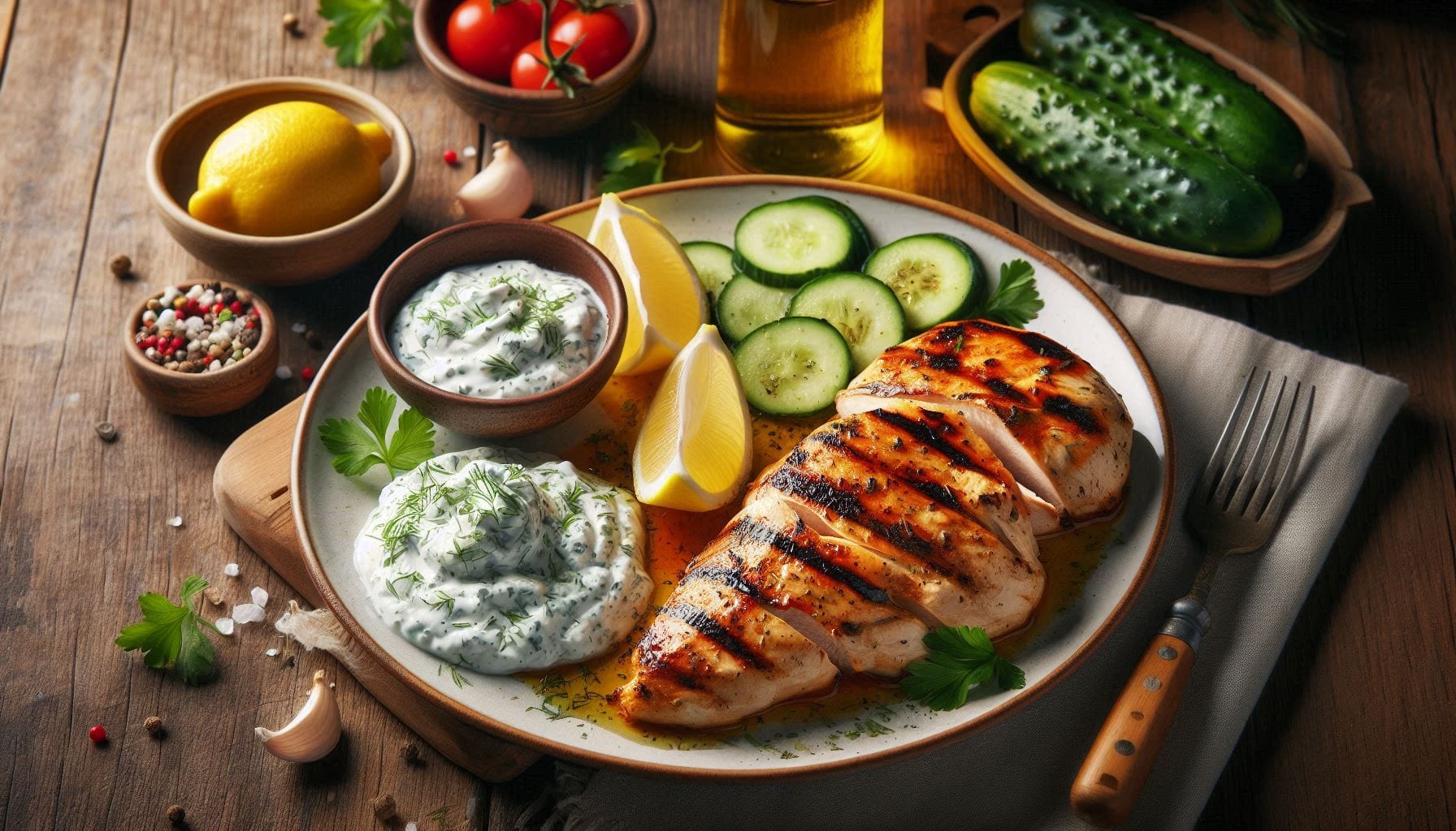 Looking for Diets Mediterranean Recipes: Try Delicious Gluten-Free Mediterranean Grilled Chicken with Tzatziki