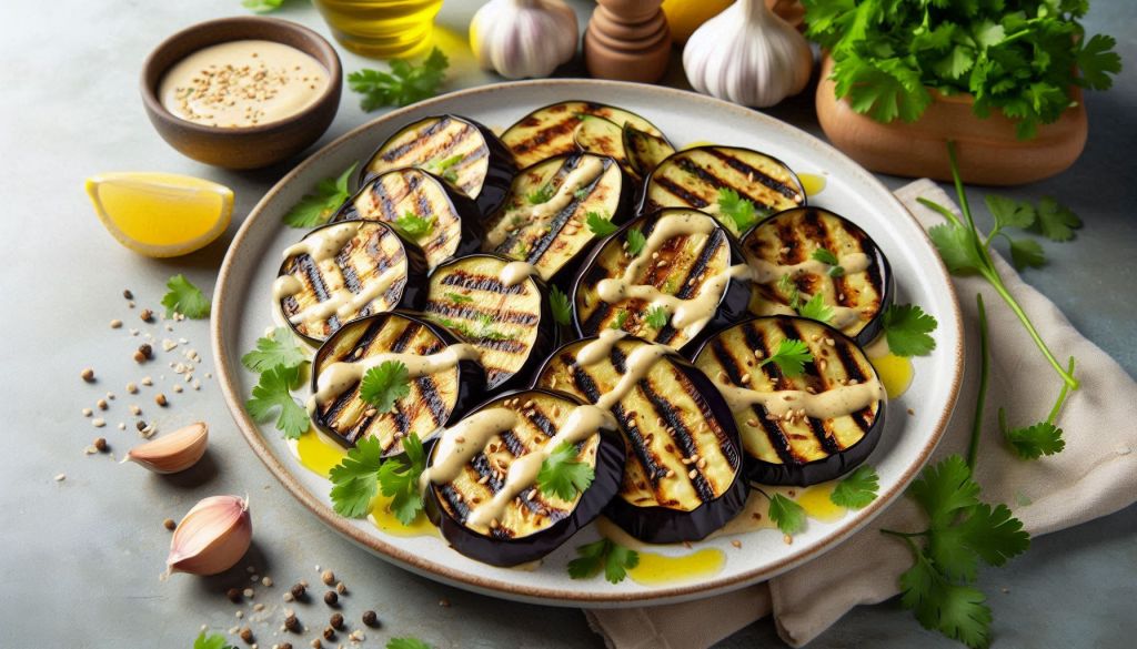 Mediterranean Grilled Eggplant with Tahini