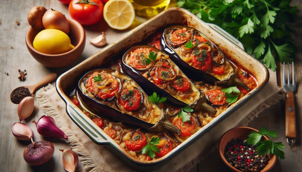 Mediterranean Stuffed Eggplant Recipe (Imam Bayildi)